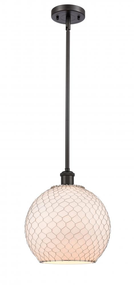 Farmhouse Chicken Wire - 1 Light - 10 inch - Oil Rubbed Bronze - Mini Pendant