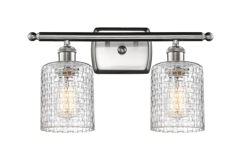 Cobbleskill - 2 Light - 15 inch - Brushed Satin Nickel - Bath Vanity Light