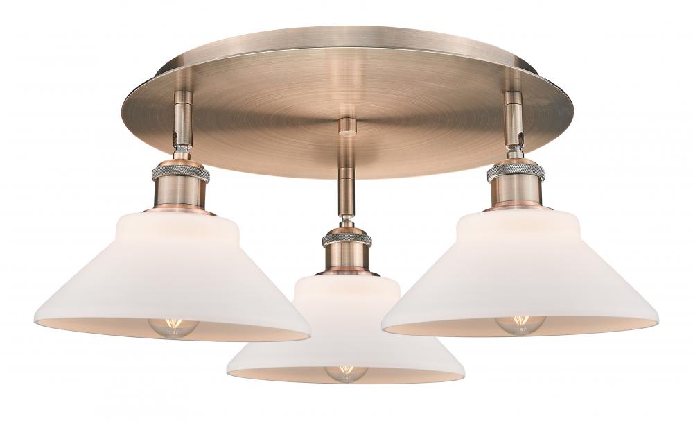 Orwell - 3 Light - 20 inch - Antique Copper - Flush Mount