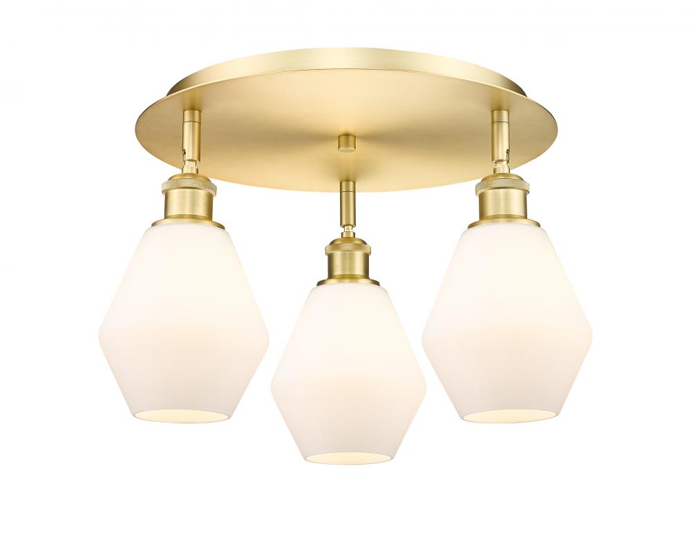 Cindyrella - 3 Light - 18 inch - Satin Gold - Flush Mount