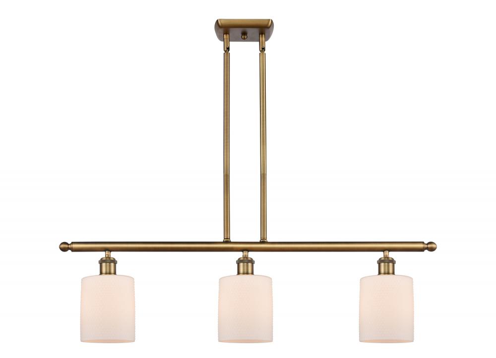 Cobbleskill - 3 Light - 36 inch - Brushed Brass - Cord hung - Island Light