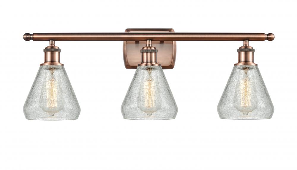 Conesus - 3 Light - 26 inch - Antique Copper - Bath Vanity Light