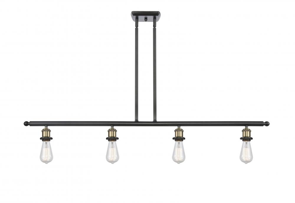 Bare Bulb - 4 Light - 48 inch - Black Antique Brass - Cord hung - Island Light