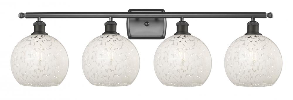 White Mouchette - 4 Light - 38 inch - Oil Rubbed Bronze - Bath Vanity Light