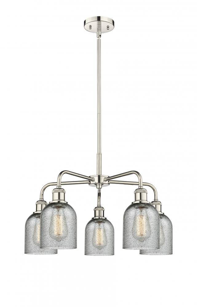 Caledonia - 5 Light - 23 inch - Polished Nickel - Chandelier