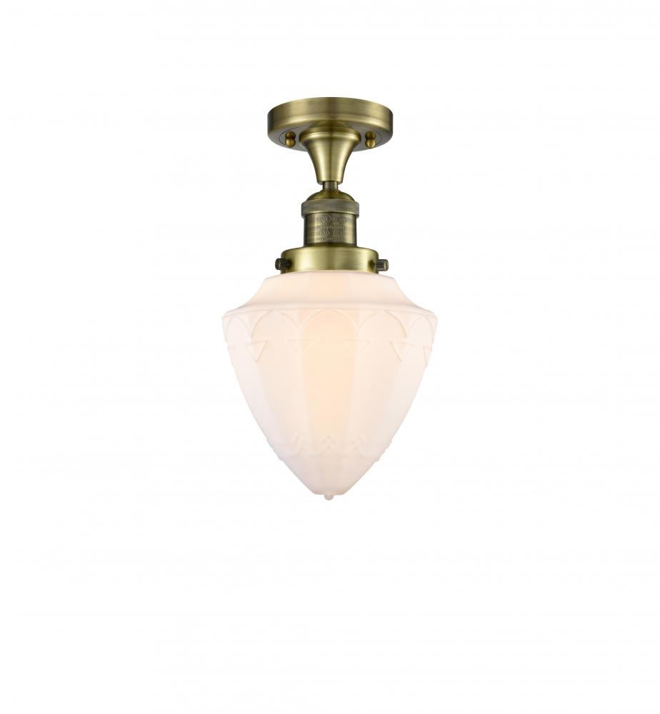 Bullet - 1 Light - 7 inch - Antique Brass - Semi-Flush Mount