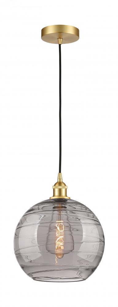 Athens Deco Swirl - 1 Light - 12 inch - Satin Gold - Cord hung - Mini Pendant