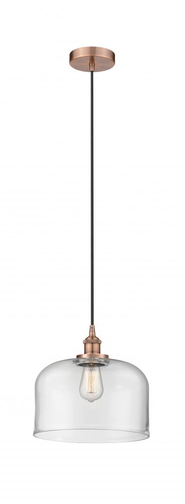 Bell - 1 Light - 12 inch - Antique Copper - Cord hung - Mini Pendant