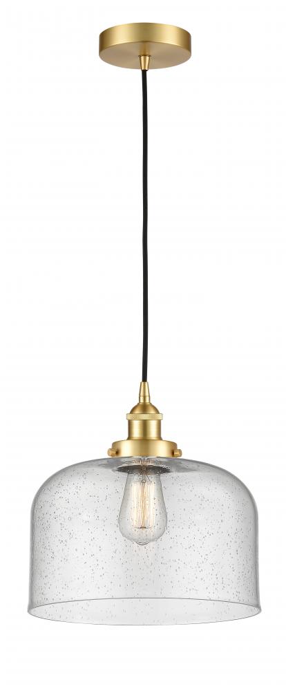 Bell - 1 Light - 12 inch - Satin Gold - Cord hung - Mini Pendant