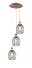 Innovations Lighting 113B-3P-AC-G82 - Eaton - 3 Light - 12 inch - Antique Copper - Cord Hung - Multi Pendant