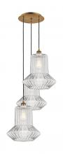 Innovations Lighting 113B-3P-BB-G212 - Springwater - 3 Light - 19 inch - Brushed Brass - Cord Hung - Multi Pendant