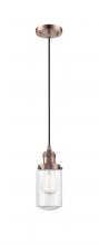 Innovations Lighting 201C-AC-G312 - Dover - 1 Light - 5 inch - Antique Copper - Cord hung - Mini Pendant