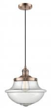 Innovations Lighting 201C-AC-G544 - Oxford - 1 Light - 12 inch - Antique Copper - Cord hung - Mini Pendant