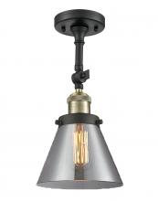 Innovations Lighting 201F-BAB-G43 - Cone - 1 Light - 8 inch - Black Antique Brass - Semi-Flush Mount