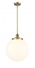 Innovations Lighting 201S-BB-G201-14-LED - Beacon - 1 Light - 14 inch - Brushed Brass - Stem Hung - Pendant