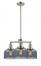 Innovations Lighting 207-PN-G73 - Bell - 3 Light - 22 inch - Polished Nickel - Stem Hung - Chandelier