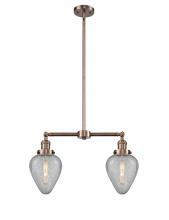 Innovations Lighting 209-AC-G165 - Geneseo - 2 Light - 21 inch - Antique Copper - Stem Hung - Island Light