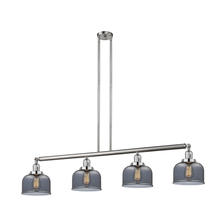 Innovations Lighting 214-SN-G73 - Bell - 4 Light - 53 inch - Brushed Satin Nickel - Stem Hung - Island Light