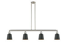 Innovations Lighting 214-SN-M9-BK - Addison - 4 Light - 50 inch - Brushed Satin Nickel - Stem Hung - Island Light