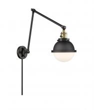 Innovations Lighting 238-BAB-HFS-61-BK - Hampden - 1 Light - 7 inch - Black Antique Brass - Swing Arm