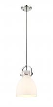 Innovations Lighting 410-1SS-PN-G412-8WH - Newton Bell - 1 Light - 8 inch - Polished Nickel - Mini Pendant