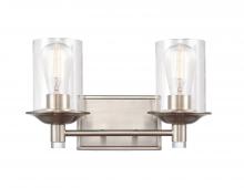 Innovations Lighting 417-2W-SN-CL-LED - Manhattan - 2 Light - 15 inch - Satin Nickel - Bath Vanity Light