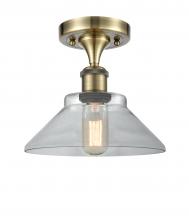 Innovations Lighting 516-1C-AB-G132 - Orwell - 1 Light - 8 inch - Antique Brass - Semi-Flush Mount