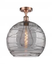 Innovations Lighting 516-1C-AC-G1213-14SM - Athens Deco Swirl - 1 Light - 14 inch - Antique Copper - Semi-Flush Mount