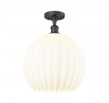 Innovations Lighting 516-1C-OB-G1217-14WV - White Venetian - 1 Light - 14 inch - Oil Rubbed Bronze - Semi-Flush Mount