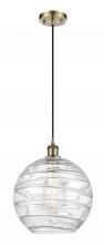 Innovations Lighting 516-1P-AB-G1213-12 - Athens Deco Swirl - 1 Light - 12 inch - Antique Brass - Cord hung - Mini Pendant