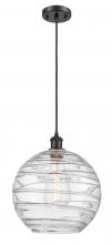 Innovations Lighting 516-1P-BK-G1214-12 - Athens Twisted Swirl - 1 Light - 12 inch - Matte Black - Cord hung - Mini Pendant