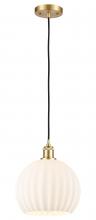 Innovations Lighting 516-1P-SG-G1217-10WV - White Venetian - 1 Light - 10 inch - Satin Gold - Cord Hung - Mini Pendant