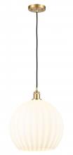 Innovations Lighting 516-1P-SG-G1217-14WV - White Venetian - 1 Light - 14 inch - Satin Gold - Cord Hung - Pendant