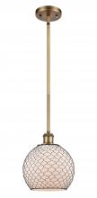 Innovations Lighting 516-1S-BB-G121-8CBK-LED - Farmhouse Chicken Wire - 1 Light - 8 inch - Brushed Brass - Mini Pendant