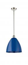 Innovations Lighting 516-1S-PN-MBD-12-BL - Plymouth - 1 Light - 12 inch - Polished Nickel - Pendant