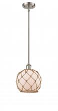 Innovations Lighting 516-1S-SN-G121-8RB - Farmhouse Rope - 1 Light - 8 inch - Brushed Satin Nickel - Mini Pendant