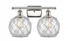 Innovations Lighting 516-2W-PN-G122-8RW - Farmhouse Rope - 2 Light - 18 inch - Polished Nickel - Bath Vanity Light