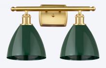 Innovations Lighting 516-2W-SG-MBD-75-GR - Plymouth - 2 Light - 18 inch - Satin Gold - Bath Vanity Light