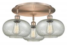 Innovations Lighting 516-3C-AC-G249 - Gorham - 3 Light - 21 inch - Antique Copper - Flush Mount