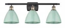 Innovations Lighting 516-3W-BAB-MBD-75-SF - Plymouth - 3 Light - 28 inch - Black Antique Brass - Bath Vanity Light