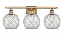 Innovations Lighting 516-3W-BB-G122-8RW - Farmhouse Rope - 3 Light - 28 inch - Brushed Brass - Bath Vanity Light