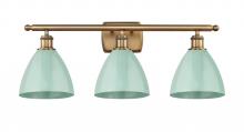 Innovations Lighting 516-3W-BB-MBD-75-SF - Plymouth - 3 Light - 28 inch - Brushed Brass - Bath Vanity Light