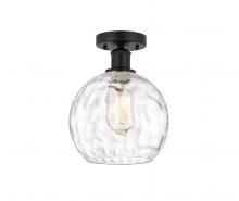 Innovations Lighting 616-1F-BK-G1215-8 - Athens Water Glass - 1 Light - 8 inch - Matte Black - Semi-Flush Mount