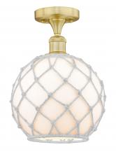 Innovations Lighting 616-1F-SG-G121-10RW - Farmhouse Rope - 1 Light - 10 inch - Satin Gold - Semi-Flush Mount