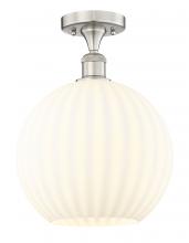 Innovations Lighting 616-1F-SN-G1217-12WV - White Venetian - 1 Light - 12 inch - Brushed Satin Nickel - Semi-Flush Mount