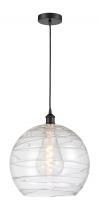 Innovations Lighting 616-1P-BK-G1213-14 - Athens Deco Swirl - 1 Light - 14 inch - Matte Black - Cord hung - Pendant