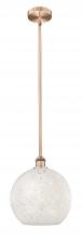 Innovations Lighting 616-1S-AC-G1216-12WM - White Mouchette - 1 Light - 12 inch - Antique Copper - Stem Hung - Mini Pendant