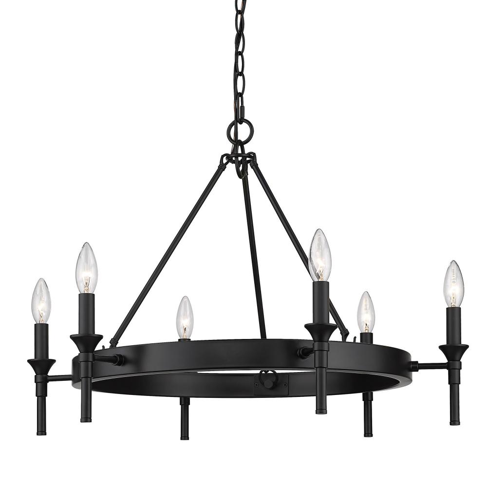 Edinburgh 6 Light Chandelier in Matte Black