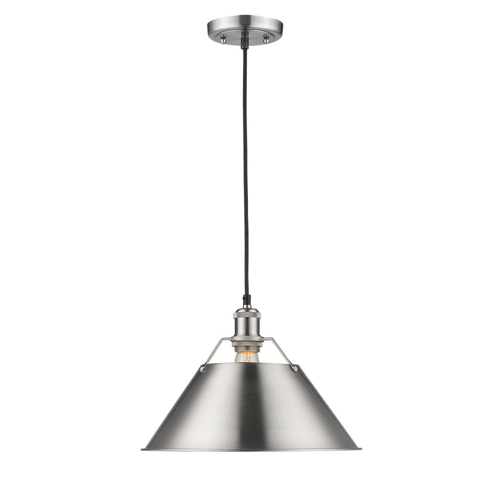 Orwell 14" Wide Large Pendant in Pewter