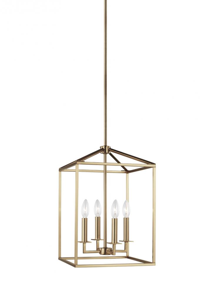 Perryton transitional 4-light LED indoor dimmable small ceiling pendant hanging chandelier light in